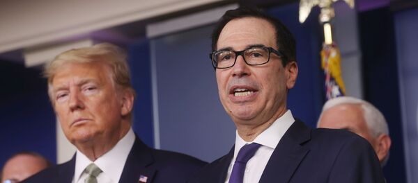 Hazine Bakanı Mnuchin-Donald Trump - Sputnik Türkiye