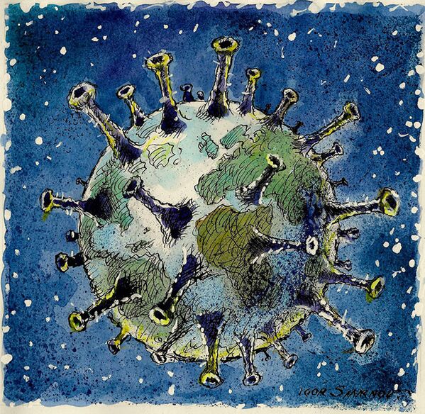 İranlı karikatüristler dünyanın dört bir yanından sanatçıları koronavirüsle mücadelede birleştirdi - Sputnik Türkiye
