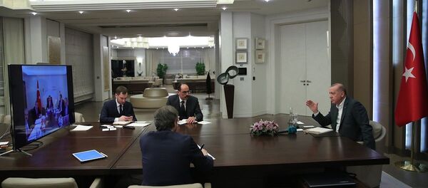 Recep Tayyip Erdoğan, video konferans - Sputnik Türkiye