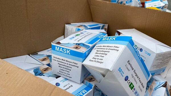 İstanbul'da düzenlenen operasyonda, yasadışı şekilde yurt dışına gönderilmeye çalışılan bir konteyner dolusu tıbbi maske ve sağlık tulumu ele geçirildi - Sputnik Türkiye