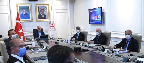 İçişleri Bakanı Süleyman Soylu'nun başkanlığında video konferans yöntemiyle Güneydoğu Anadolu Bölgesi Güvenlik Toplantısı gerçekleştirildi. İçişleri Bakanı Süleyman Soylu'nun başkanlığında video konferans yöntemiyle Güneydoğu Anadolu Bölgesi Güvenlik Toplantısı gerçekleştirildi. - Sputnik Türkiye