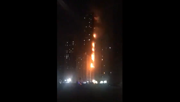 BAE'de gökdelende büyük yangın - Sputnik Türkiye