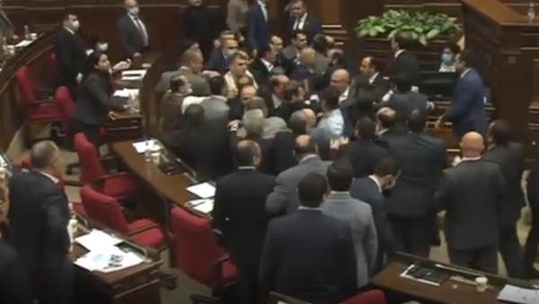 Ermenistan parlamentosu, kavga - Sputnik Türkiye
