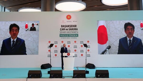 Başakşehir Çam ve Sakura Şehir Hastanesi açılış töreni, Erdoğan-Abe - Sputnik Türkiye
