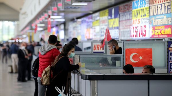 Ankara Şehirler Arası Otobüs Terminali (AŞTİ) - koronavirüs - maske - bilet - otobüs bileti - Sputnik Türkiye