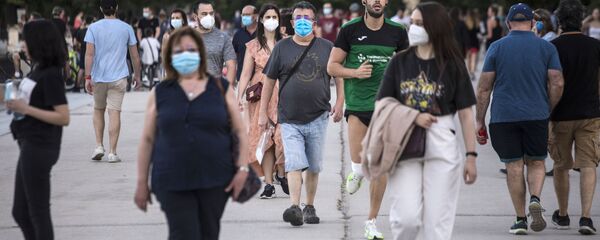 Koronavirüs - Madrid - İspanya - maske - Sputnik Türkiye