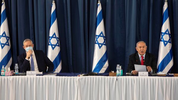 İsrail Başbakanı Benyamin Netanyahu ve İsrail Savunma Bakanı Benny Gantz - Sputnik Türkiye