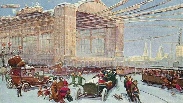 1914 yılından kalma kartpostallarda 23. yüzyıl Moskovası'nın resimleri - Sputnik Türkiye