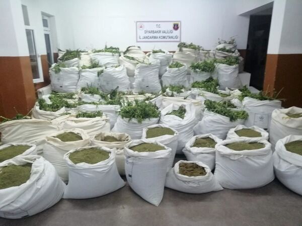 Lice'de 7 milyon 571 bin kök Hint keneviri ile 1 ton 600 kilogram esrar ele geçirildi - Sputnik Türkiye