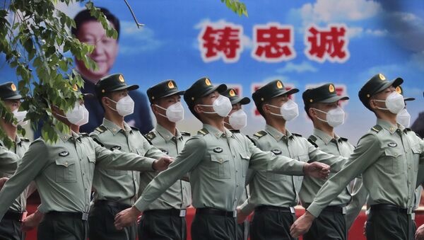 Çin Halk Kurtuluş Ordusu-koronavirüs-maske-salgın - Sputnik Türkiye