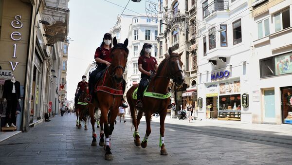 Atlı polislerden Taksim'de denetim - Sputnik Türkiye
